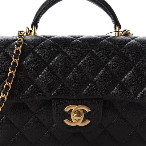 chanel mini top handle caviar